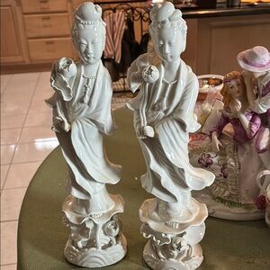 Elegant White Porcelain Figurines